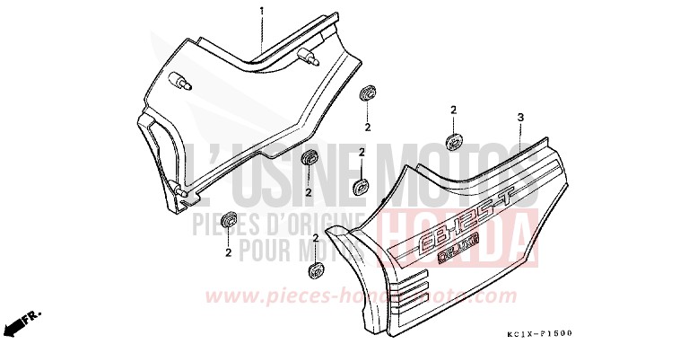 SEITENABDECKUNG von CB1300 Super Bold'or ABS PLEIADES SILVER METALLIC-U (NH104MU) von 1982